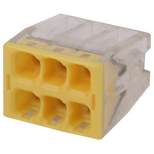 Клемма строительно-монтажная СМК компактная 246 NO-224-38 6-проводная 0.5-2.5кв.мм с пастой (уп.50шт) Эра Б0043956