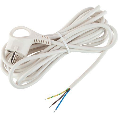 Шнур сетевой с вилкой 5м с заземл. ПВС 3х0.75 бел. UX-3x0.75-5m -W ЭРА Б0048694