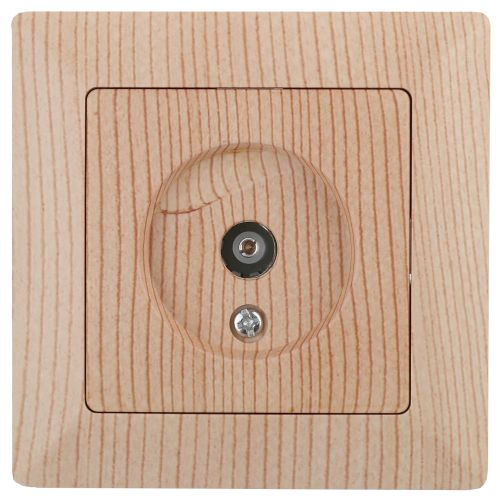 Розетка телевизионная одиночная TV 1-м СП Solo 4-301-11 сосна Intro Б0043374