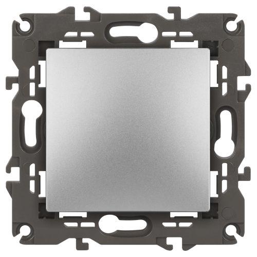 Кнопка 10АХ-250В Elegance алюм. 14-1111-03 ЭРА Б0047864