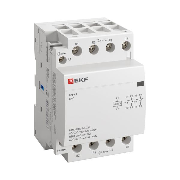 Контактор модульный КМ 63А 4NC (3 мод.) PROxima EKF km-3-63-04