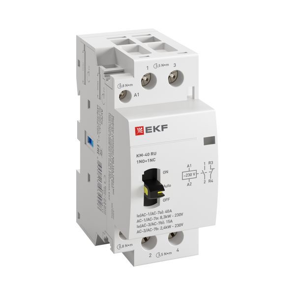 Контактор модульный КМ РУ 40А 1NO+1NC (2 мод.) PROxima EKF km-2m-40-11