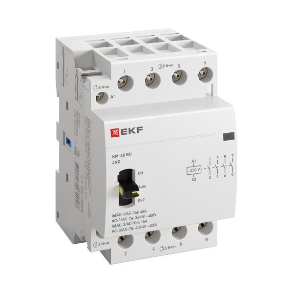 Контактор модульный КМ РУ 40А 4NO (3 мод.) PROxima EKF km-3m-40-40