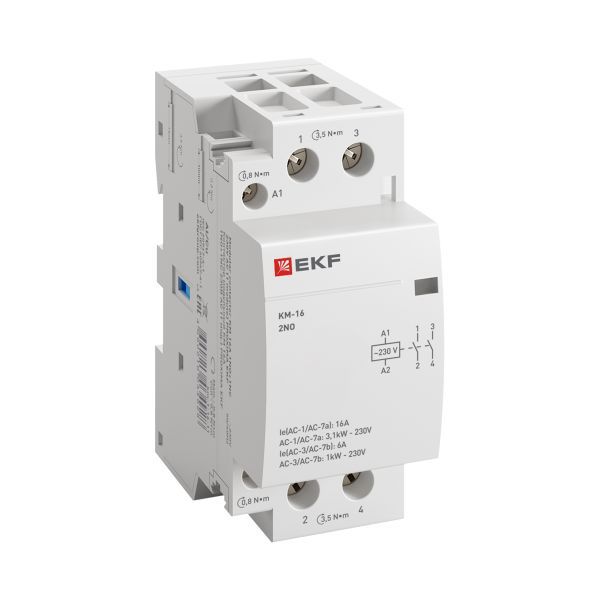 Контактор модульный КМ 16А 2NО (2 мод.) EKF km-2-16-20