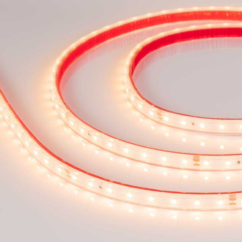 Лента светодиодная RTW-PS-A80-10mm 24V Warm 3000К 6Вт/м IP67 2835 высок. эффект. 150лм/Вт герметичная (уп.5м) Arlight 024519(2)