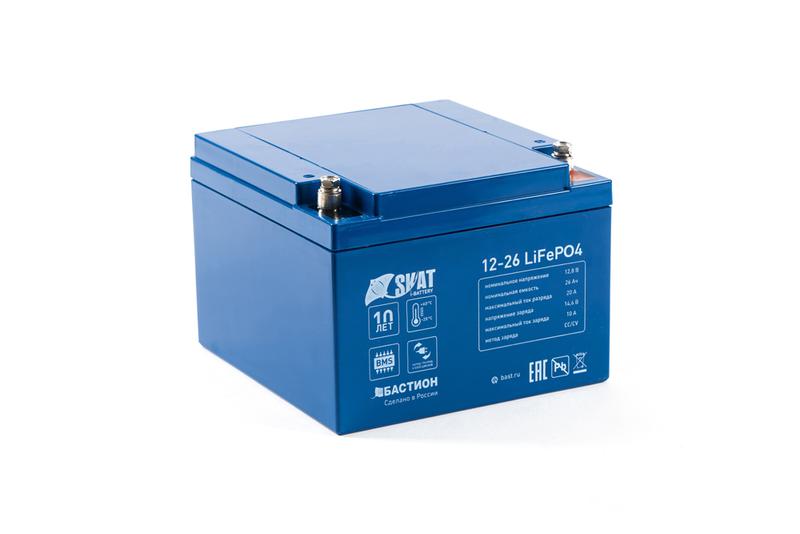 Аккумулятор 12В 26 А.ч Li-Ion Skat i-Battery 12-26 LiFePO4 Бастион 648