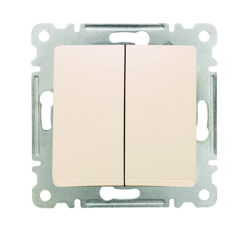 Выключатель 2-кл. СП Lillium IP20 механизм крем. Makel 30010003