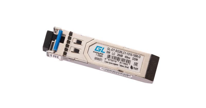 Модуль SFP WDM 1Гбит/с одно волокно SM LC Tx:1310/Rx:1550нм DDM 20дБ до 40км NIKOMAX GL-OT-SG20LC1-1310-1550-D