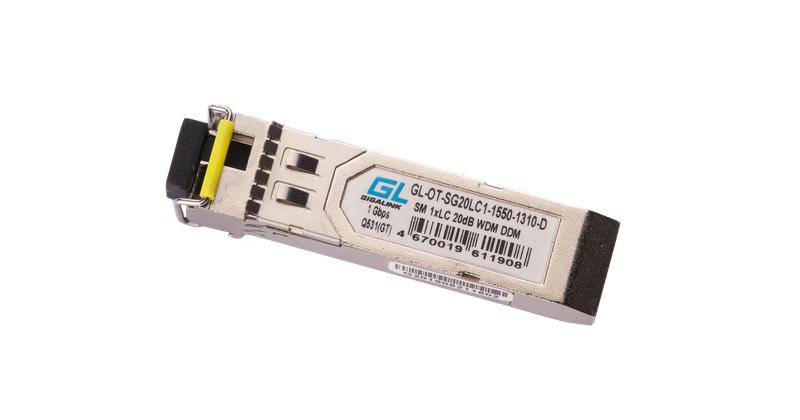 Модуль SFP WDM 1Гбит/с одно волокно SM LC Tx:1550/Rx:1310нм DDM 20дБ до 40км NIKOMAX GL-OT-SG20LC1-1550-1310-D