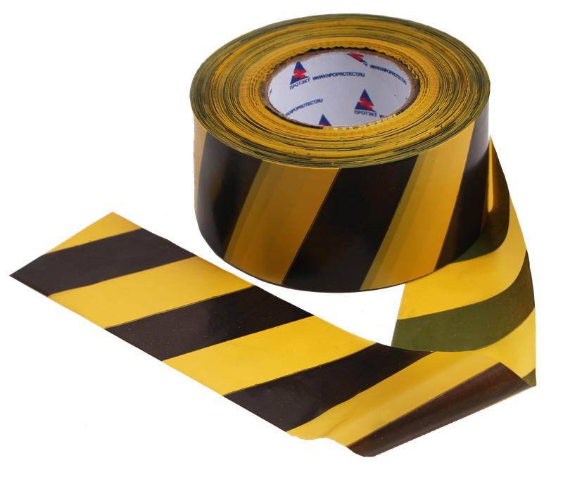 Лента оградительная ЛО-500 75мм "Эконом" желт./черн. (рул.500м) Протэкт УП-00000270