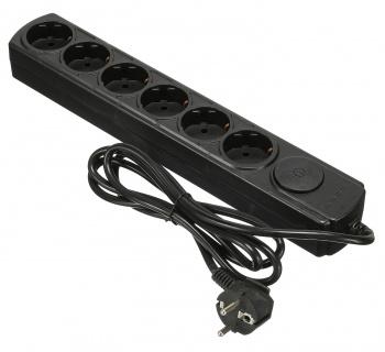 Удлинитель с сетевым фильтром 6х1.8м с заземл. 16А IP20 черн. IPPON 1192693