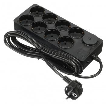 Удлинитель с сетевым фильтром 8х3м с заземл. 16А IP20 черн. IPPON 1192717