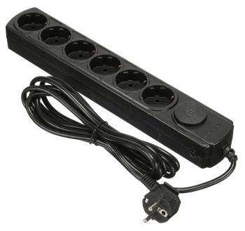 Удлинитель с сетевым фильтром 3х3м с заземл. 16А IP20 черн. IPPON 1192702