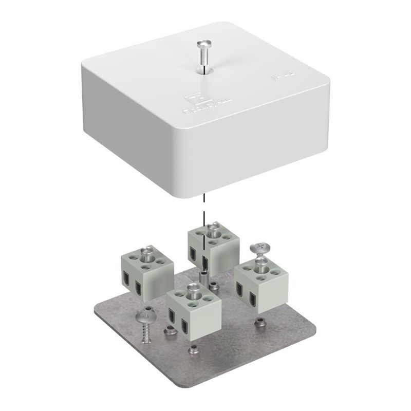 Коробка огнестойкая 75х75х30мм Е15-Е120 для кабель-канала Промрукав 40-0450-FR2.5-8