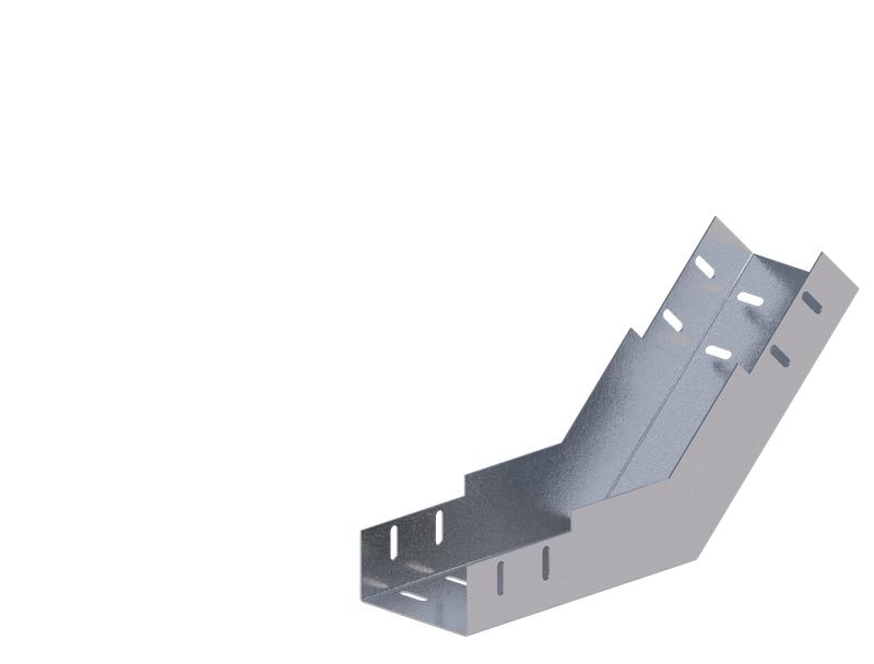 Лоток монтажный угловой 45град. вверх 100х65 сталь 1.5мм ЛУ45В.100.65.376.1.5.1 СОЭМИ Н0121350442