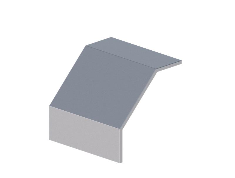 Крышка для лотка углового вертикального вниз осн.600 сталь 1мм ЛМсК-90Н цУТ1.5 СОЭМИ Н0121430128