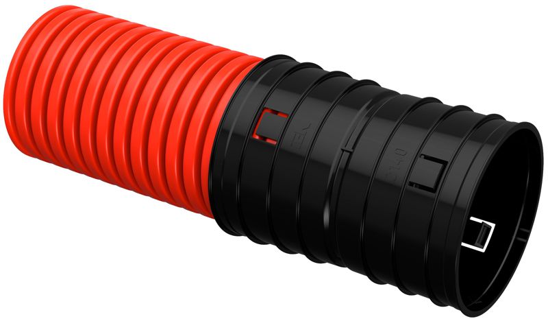 Труба гофрированная двустенная ПНД жесткая d140мм (уп.6м) ELASTA IEK EA-TG13-2-1-2-140-006-K04