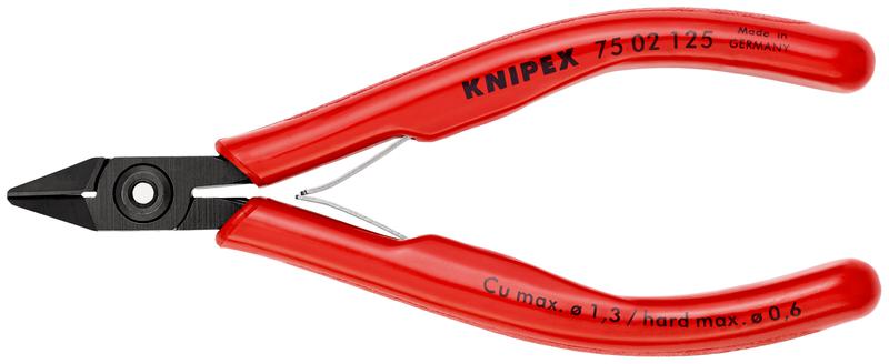 Бокорезы для электроники режущая кромка с фаской L-125мм Knipex KN-7502125