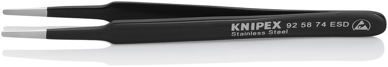 Пинцет ESD захватный прецизионный гладкие скругленные губки 2мм антистатический L-120мм хром. Knipex KN-925874ESD