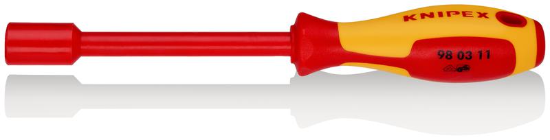 Ключ торцевой шестигранный с отверточной рукояткой VDE 1000В размер под ключ 11мм L-237мм диэлектрический Knipex KN-980311