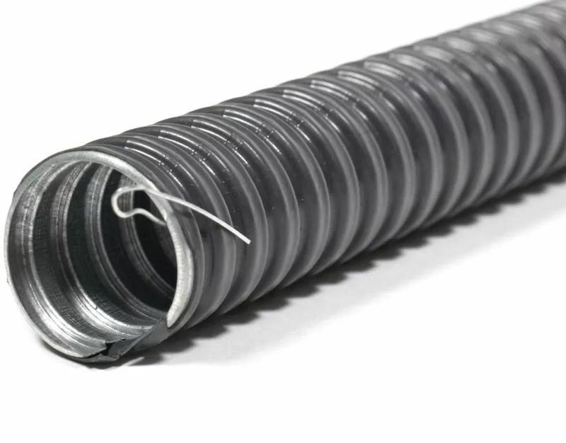 Металлорукав в ПВХ изоляции РЗ-ЦП нг-LS 15 с протяжкой (уп.50м) ГОФРОМАТИК zeta44115