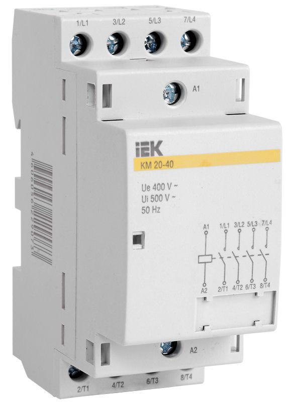 Контактор модульный КМ40-40 40А/4п 400В AC/DC IEK MKK20-40-40