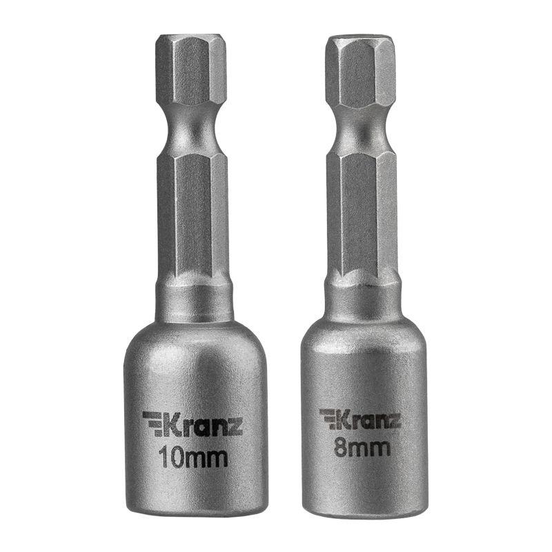 Ключ-насадка магнитная 1/4дюйм 8х48мм + 10х48мм (уп.2шт) Kranz KR-92-0402-2