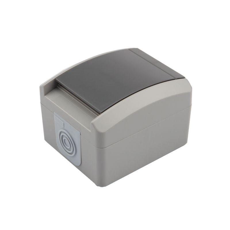 Розетка 1-м ОП INDUSTRIAL IP54 с заземл. керамика сер. Kranz KR-78-0612