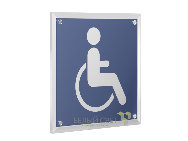 Знак безопасности PT-22228.D02"Символы доступ. для инвалидов всех категорий" Белый свет a21614