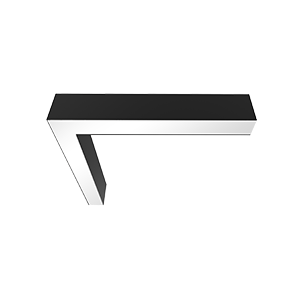 Соединитель L-образ. для серии X-line для сборки в линию 20Вт 3000К 549х527х100 RAL9005 черн. муар VARTON V1-R0-9L822-02000-4002030