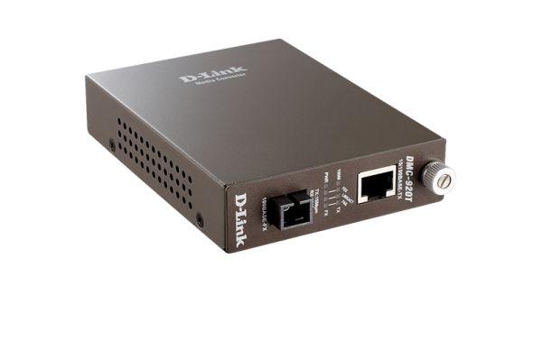 Медиаконвертер DMC-920T/B10A 1х10/100Base-TX 1х100Base-FX SC ТХ:1550нм RX:1310нм 20км D-Link 1110364