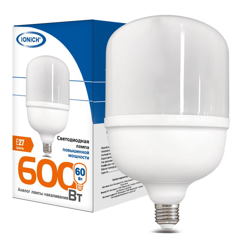 Лампа светодиодная высокой мощности ILED-SMD5730-Т135-60-5400-220-6.5-E27 60 Вт 6500К холод. бел. 5400лм E27 220В IONICH 1620
