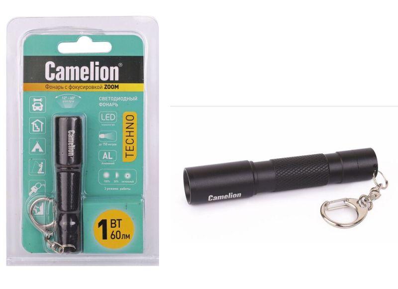 Фонарь LED51532 LED XPE ZOOM 3 режима 1хLR03 алюм. черн. (открывающ. блист.) Camelion 14534