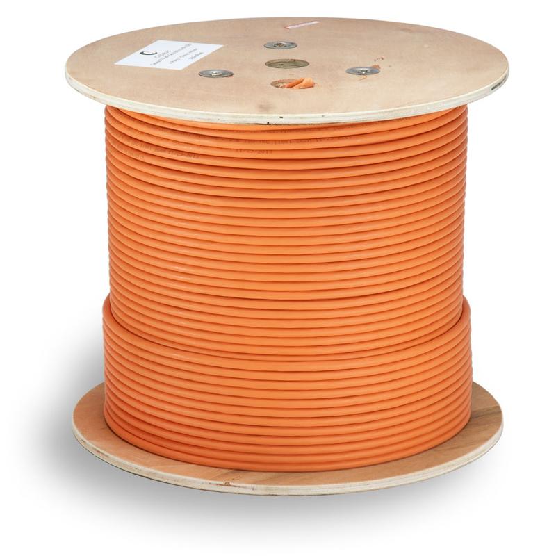 Кабель витая пара U/FTP кат.6A 4х2х23AWG solid LSZH нг(А)-HF STP-4P-Cat.6a-SOLID-IN-LSZH оранж. (уп.305м) Cabeus 7197c