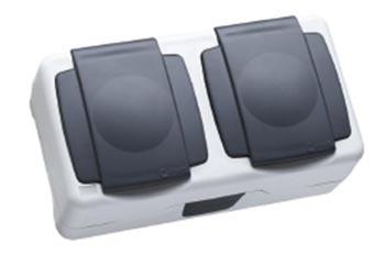 Розетка с заземлением и крышкой двойн. IP55 Plus Makel 36064201