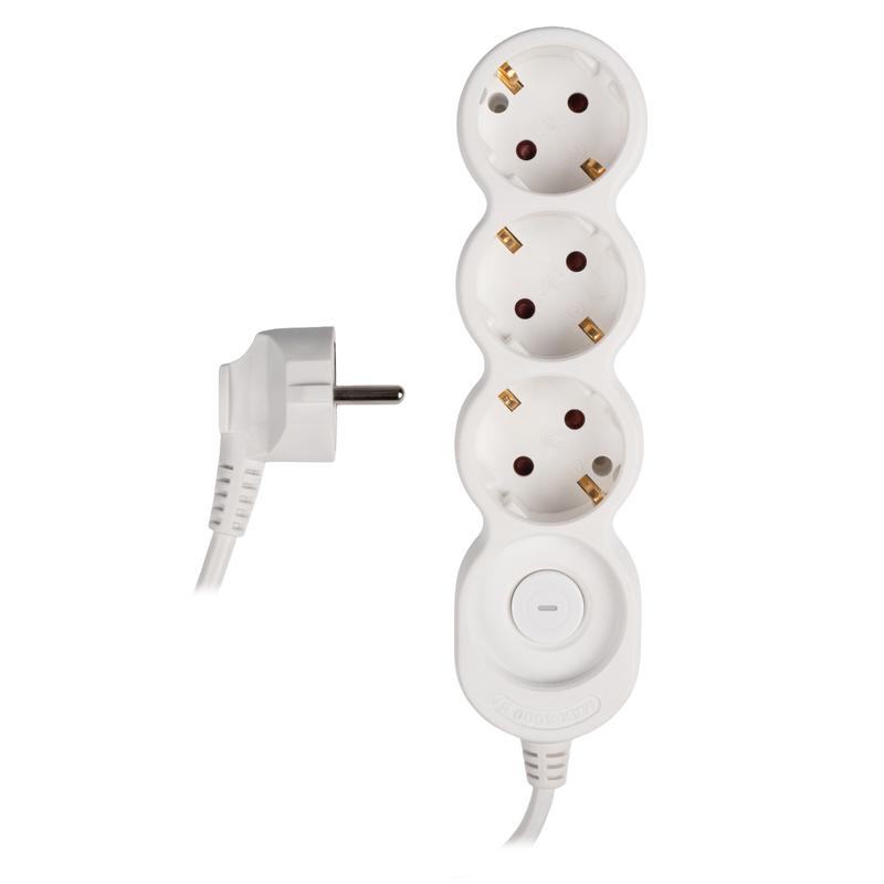 Удлинитель 3х1.5м с заземл. 16А 4кВт ПВС 3х1 с выкл. EX защ. шторки JazzWay 5034778