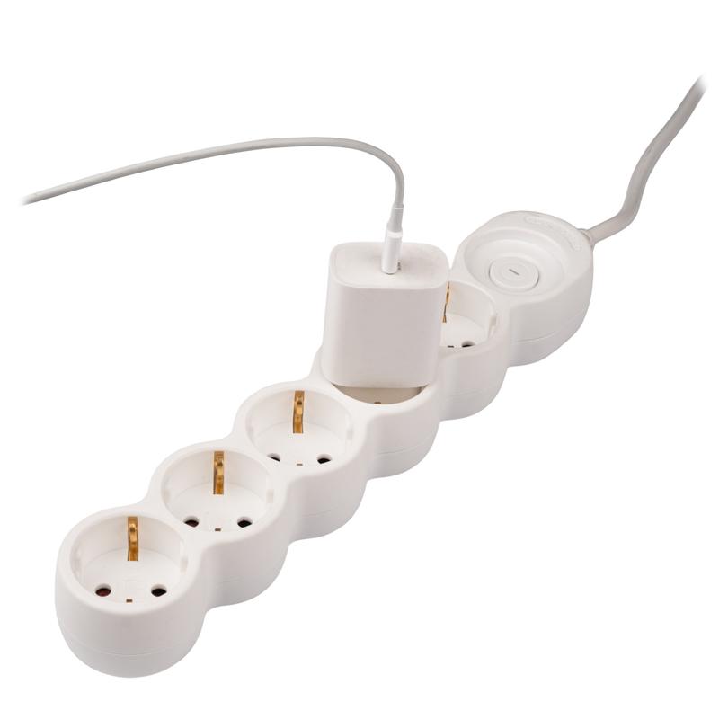 Удлинитель 5х1.5м с заземл. 16А 4кВт ПВС 3х1 с выкл. EX защ. шторки JazzWay 5034815