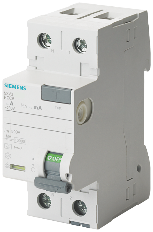 Устройство защитного отключения тип А 63/2 300мА 2мод. N слева Siemens 5SV36166KL