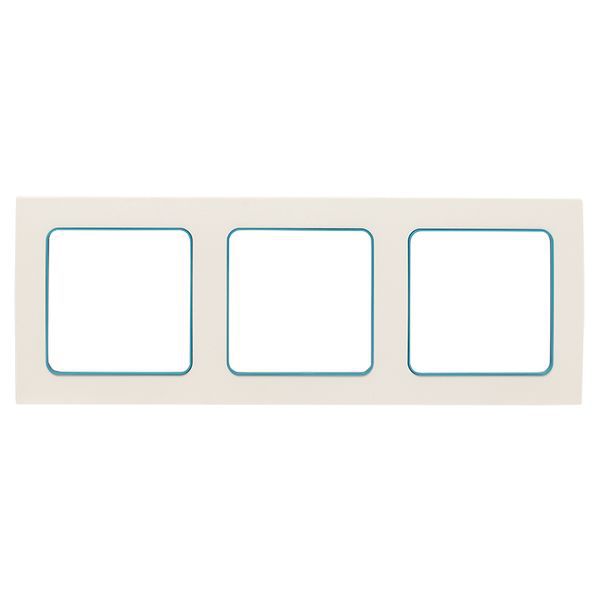 Рамка 3-м Стокгольм бел. с линией цвета син. PROxima EKF EAM-G-304-30