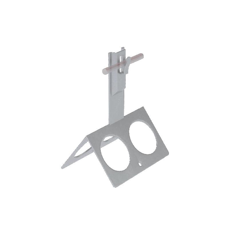 Держатель зажимной коньковый BKDZ-H80-D5-8 INOX304 для прутка d5-8мм H=80мм нерж. с широк. осн. сталь КМ MA0110