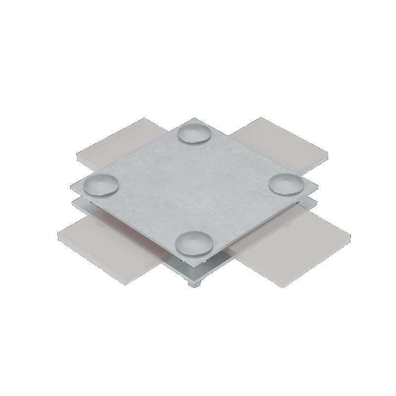 Соединитель крестообразный 2XS-B30 INOX304 для полосы до 30мм с 2 пластинами нерж. сталь КМ MA0035