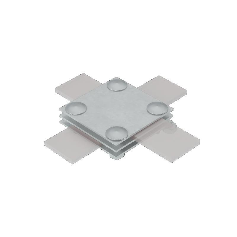 Соединитель крестообразный 3XS-B30 INOX304 для полосы до 30мм с 3 пластинами нерж. сталь КМ MA0040