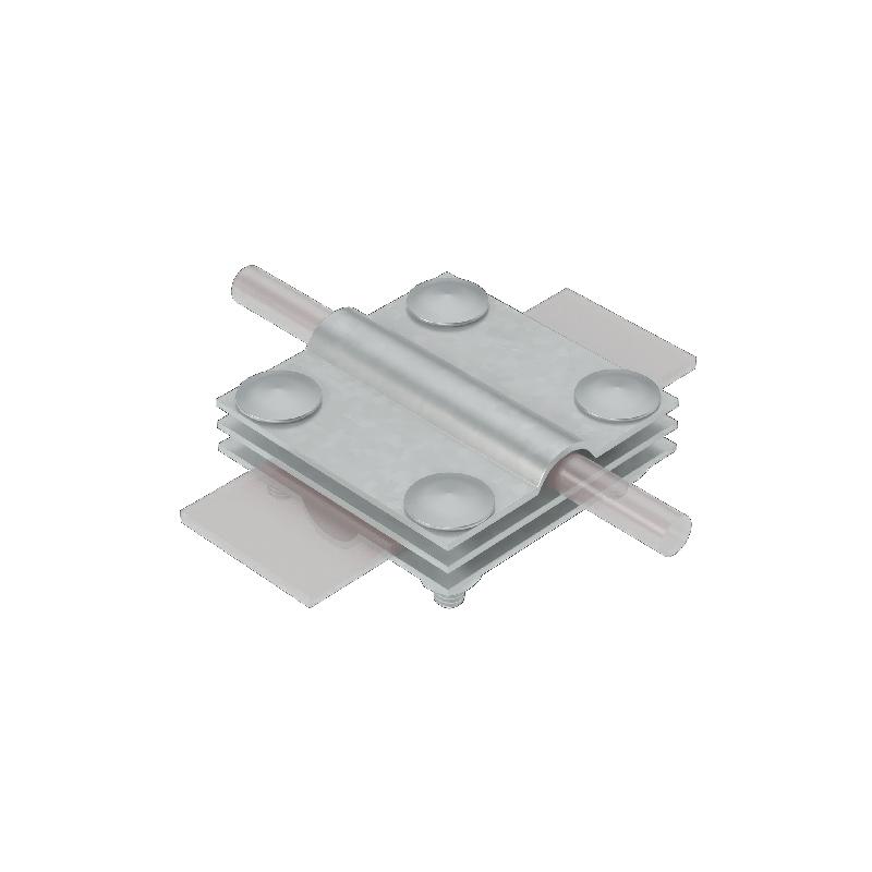 Соединитель крестообразный 3XS-D5-12-B30 INOX304 для прутка d5-12мм и полосы до 30мм с 3 пластинами нерж. сталь КМ MA0030