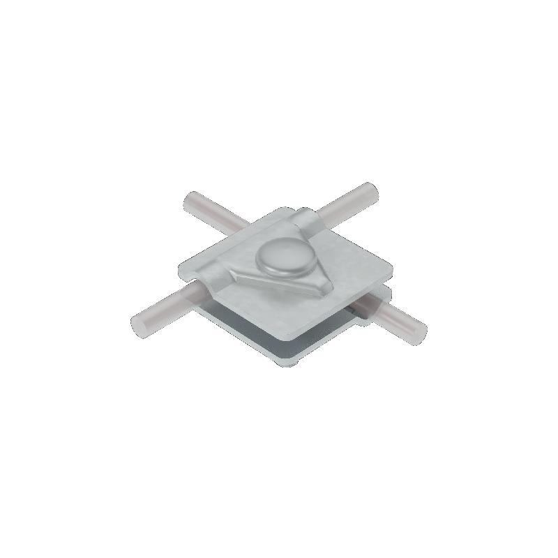 Соединитель универсальный 2USM-D5-10 для прутка d5-10мм с 2 пластинами 40х40мм сталь КМ MA0281