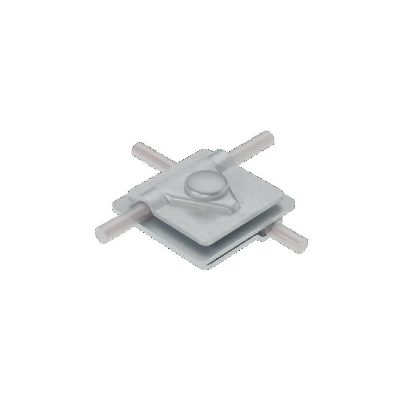 Соединитель универсальный 3USM-D5-10 INOX304 для прутка d5-10мм с 3 пластинами 40х40мм нерж. сталь КМ MA0295