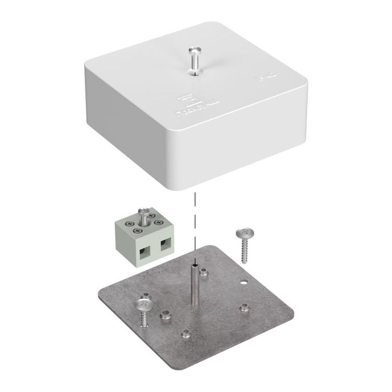 Коробка огнестойкая 75х75х30мм Е15-Е120 для кабель-канала Промрукав 40-0450-FR6.0-2