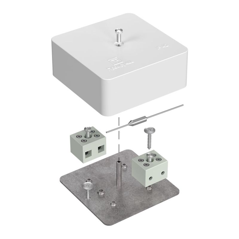 Коробка огнестойкая для кабель-канала 40-0450-FR6.0-4-П Е15-Е120 с термопредохранителем 75х75х30 Промрукав 40-0450-FR6.0-4-П