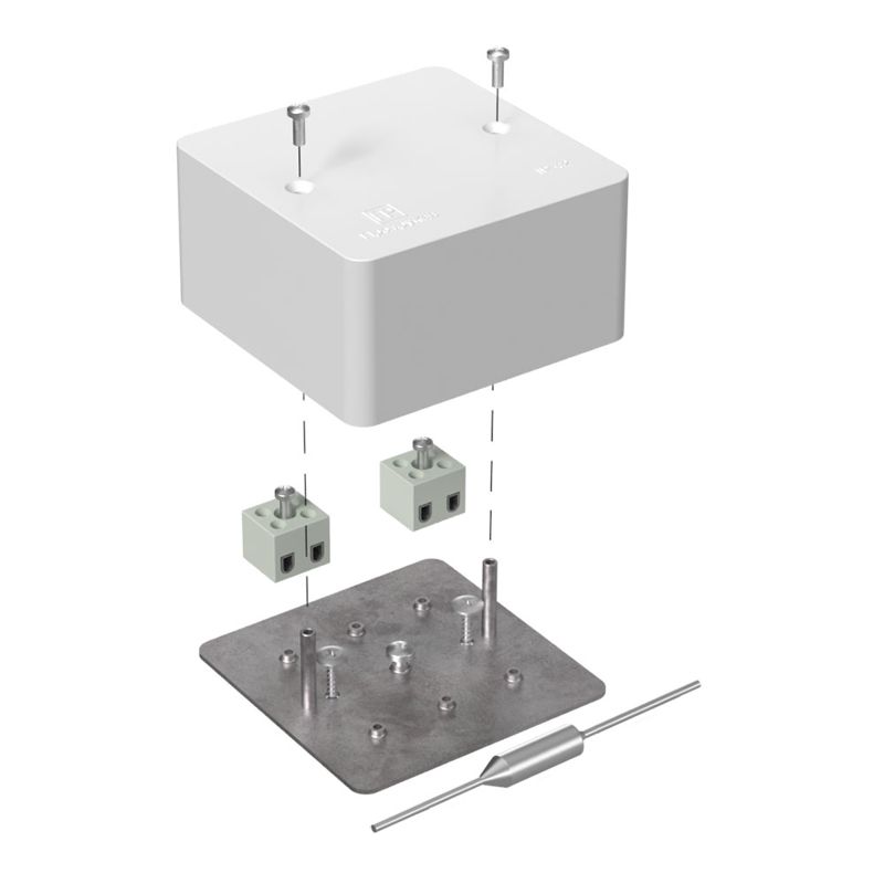 Коробка огнестойкая для кабель-канала 40-0460-FR2.5-4-П Е15-Е120 с термопредохранителем 85х85х45 Промрукав 40-0460-FR2.5-4-П