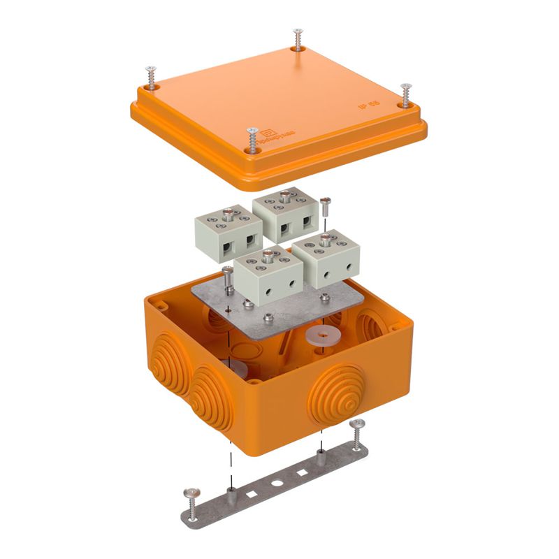 Коробка огнестойкая ОП 40-0300-FR1.5-8 Е15-Е120 100х100х50 Промрукав 40-0300-FR1.5-8