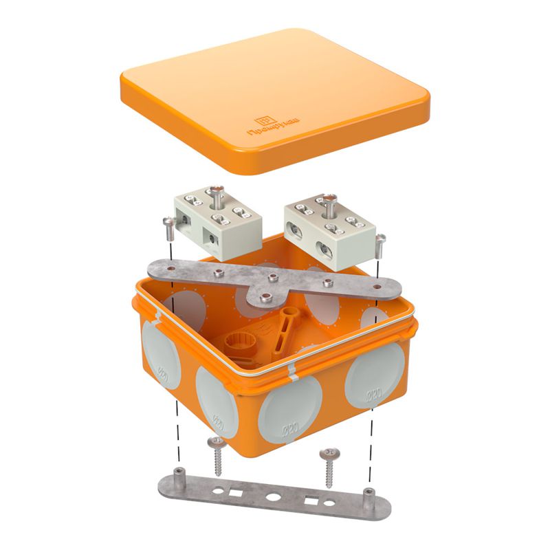 Коробка огнестойкая ОП двухкомпонентн. 60-0210-FR6.0-4-4-Р Е15-Е60 80х80х40 Промрукав 60-0210-FR6.0-4-4-Р